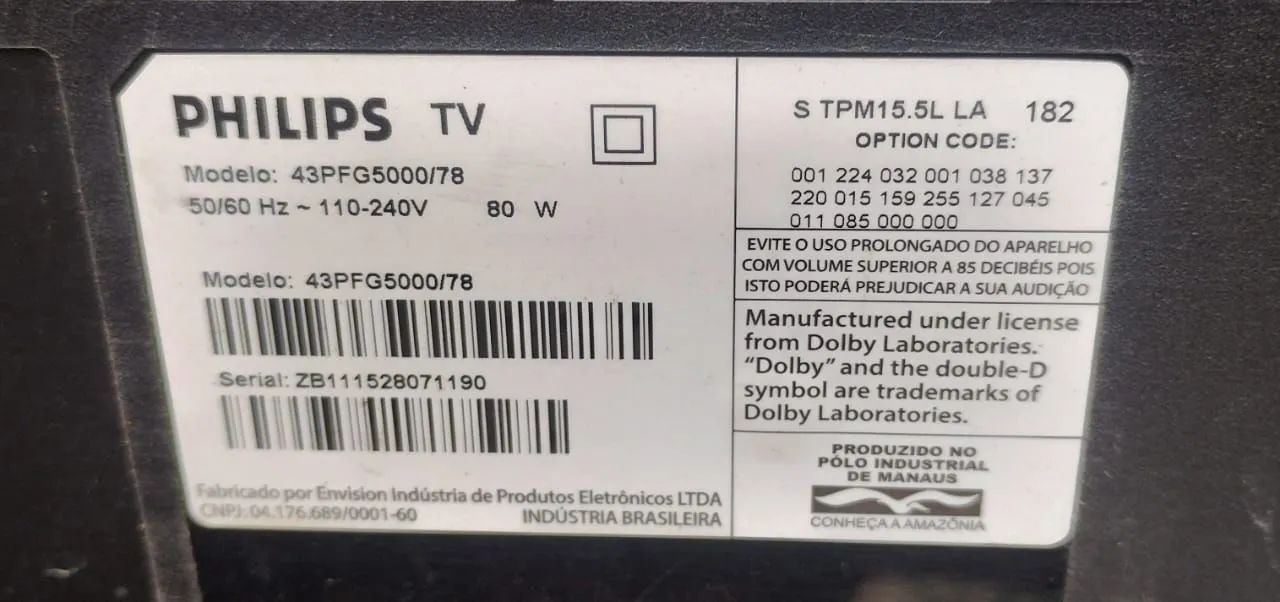 Placa Fonte Tv Philips 43 polegadas - Original - Usada- ver descrição completa - Foto 5