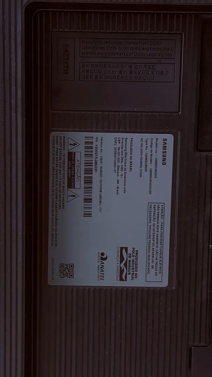 Tv Samsung 98 polegadas para retirada de peças ou para concertar. - Foto 2