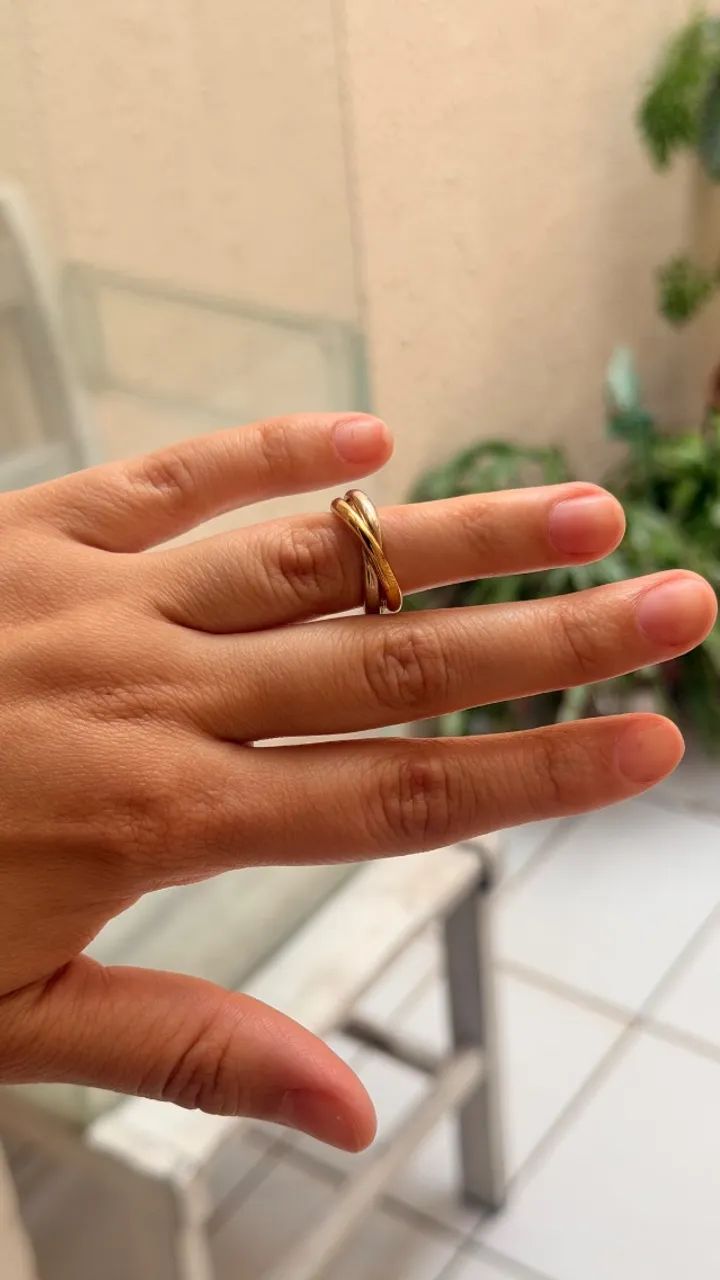 Anel Pandora em ouro e prata trançado - Foto 3