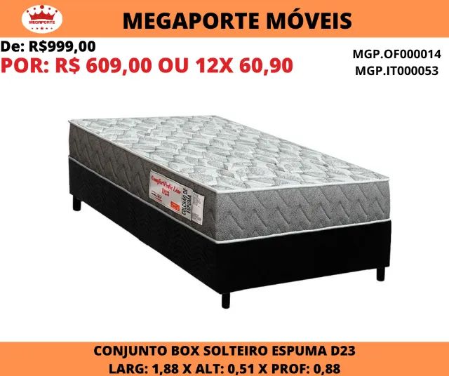 Conjunto Box Solteiro Espuma D23 Comfortpedic