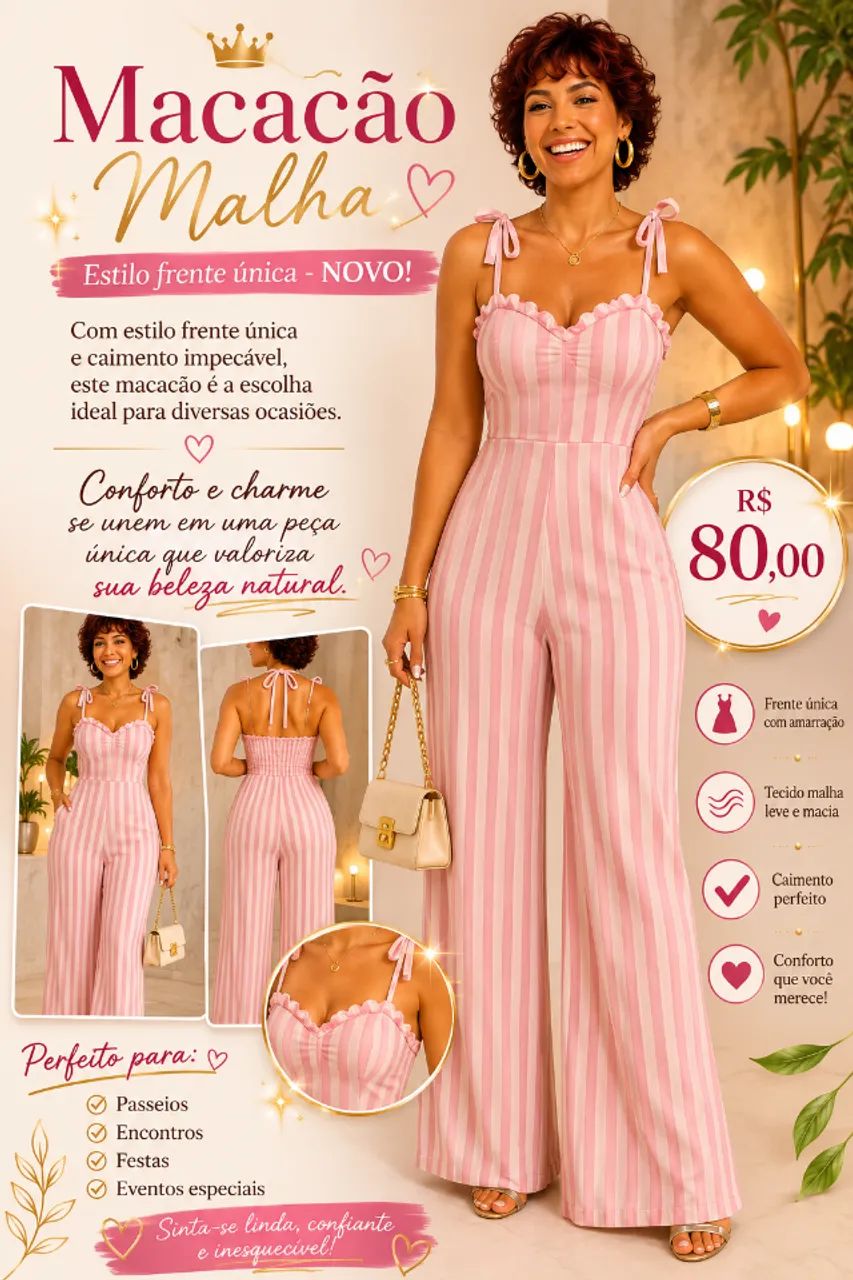Macacão Malha estilo frente única