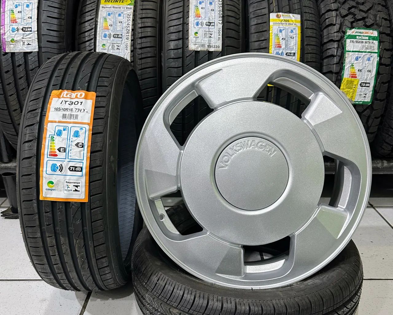 Jg Roda Orbital Aro 18 tala6 4x100 + Pneu 165/40R18 Itaro, TUDO Jg Roda Orbital Aro 18 tala6 4x100 + Pneu 165/40R18 Itaro, TUDO