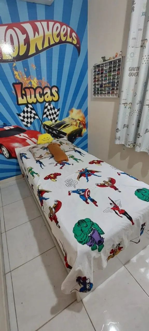 Cama Solteiro com Auxiliar e Gavetas