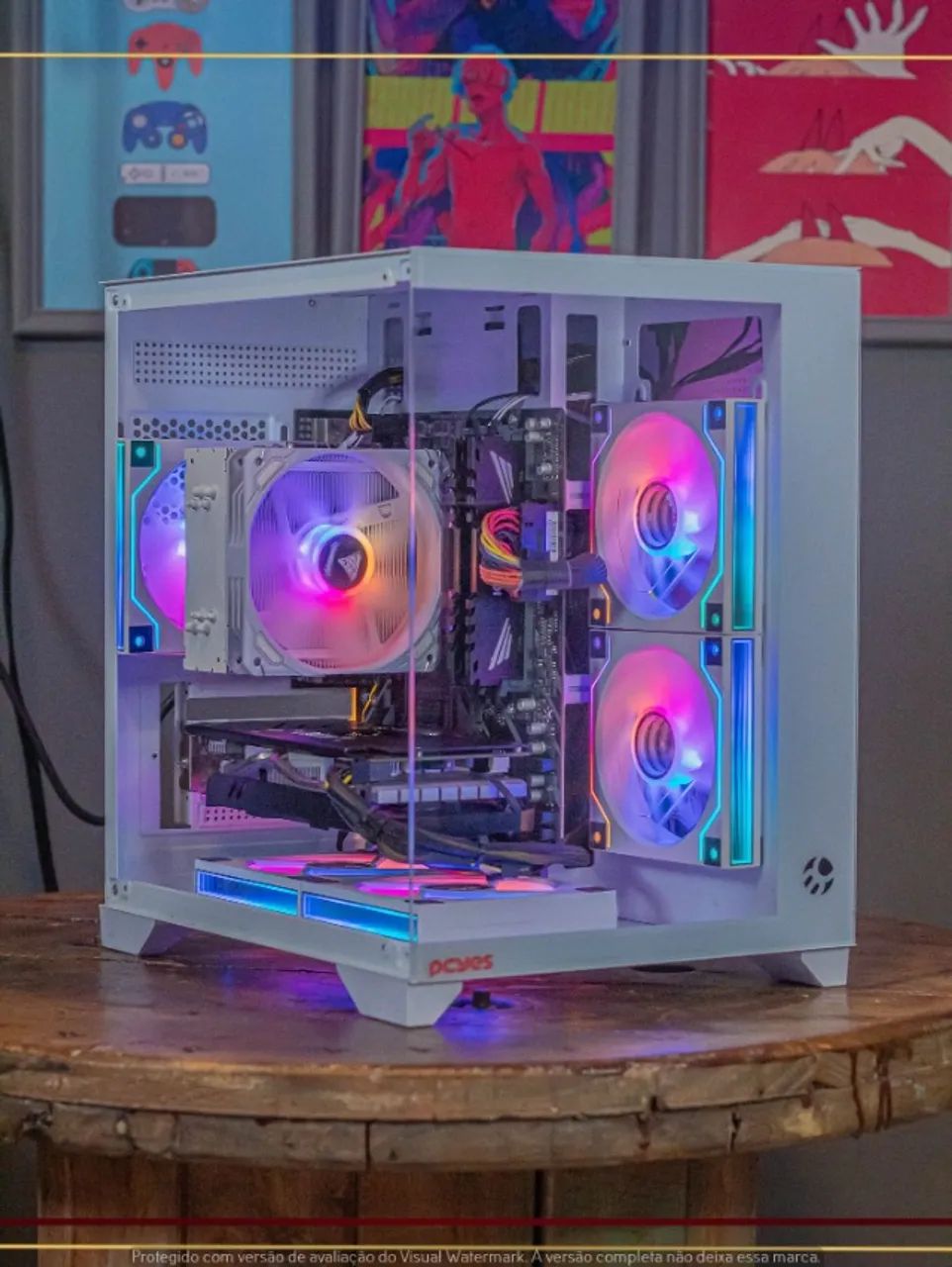 Setup Ryzen 5 3600, 16gb, 1tb SSD, RX 580 8gb, Air Cooler, Fonte 450W, Gab. Aquário