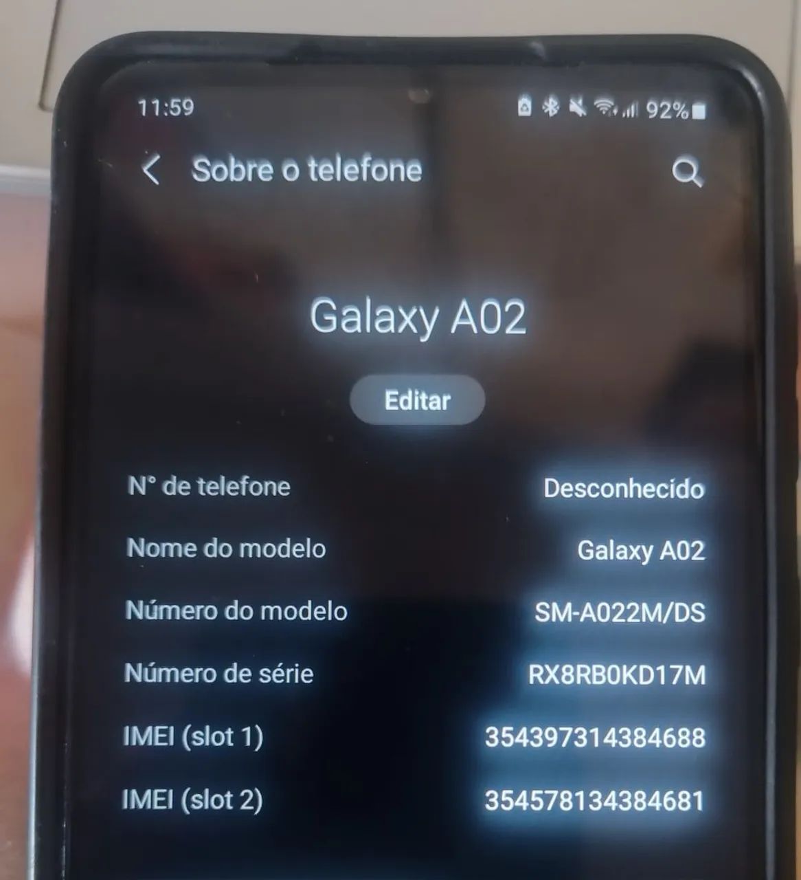 Galaxy A02 semi novo 