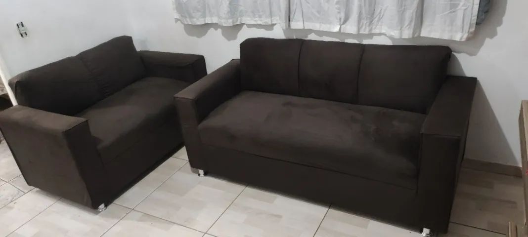 Sofá 2 e 3 pessoas Suede de qualidade D33 Robusto Confortável Promoção - Foto 5
