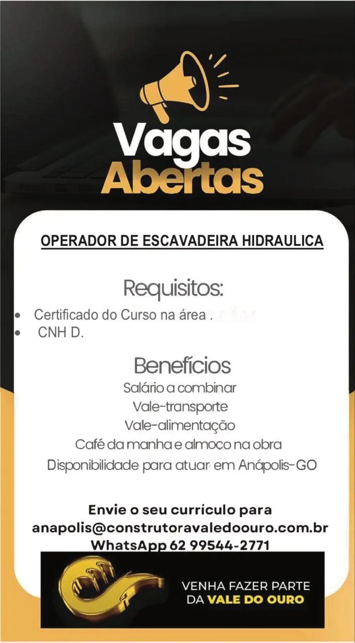 Vaga Abertas em Anápolis - Go