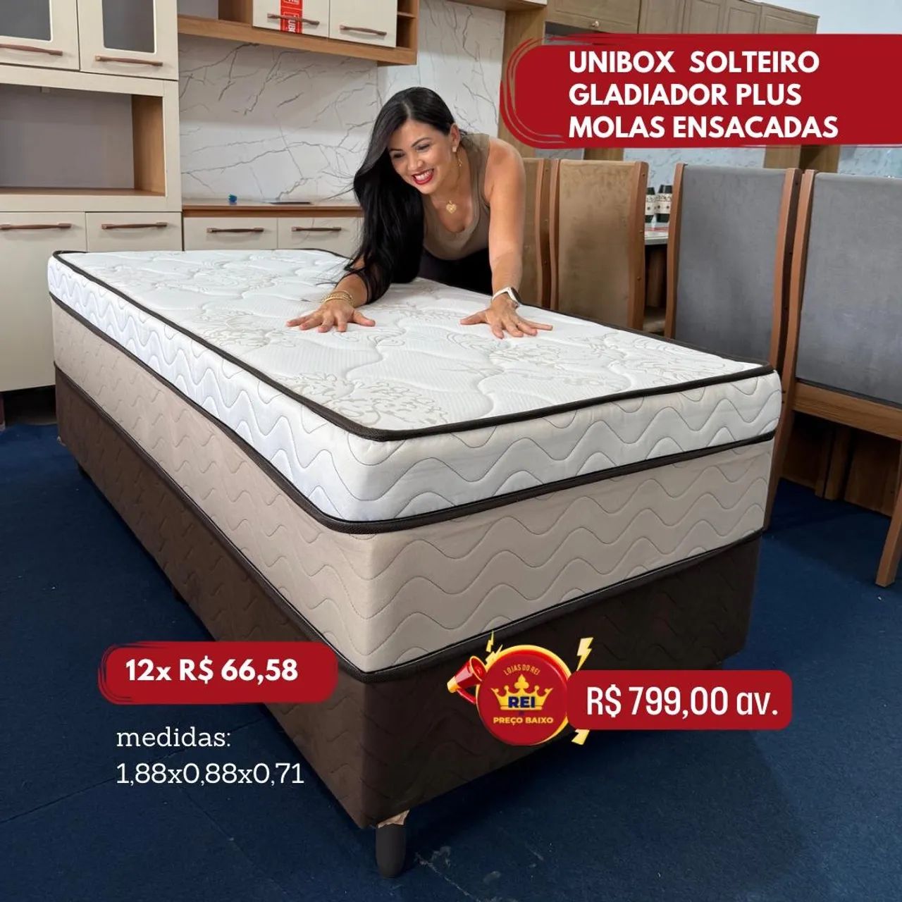 Cama Box Solteiro com Molas Ensacadas | R$799 ou Até 12x Sem Juros