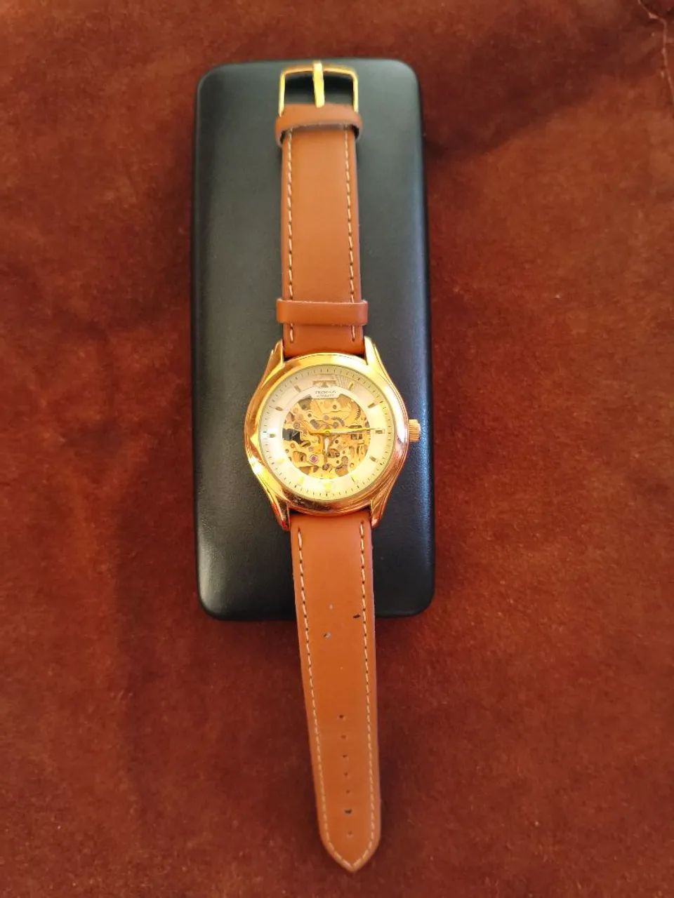 Relógio Technos Masculino Automatico Dourado - Foto 5