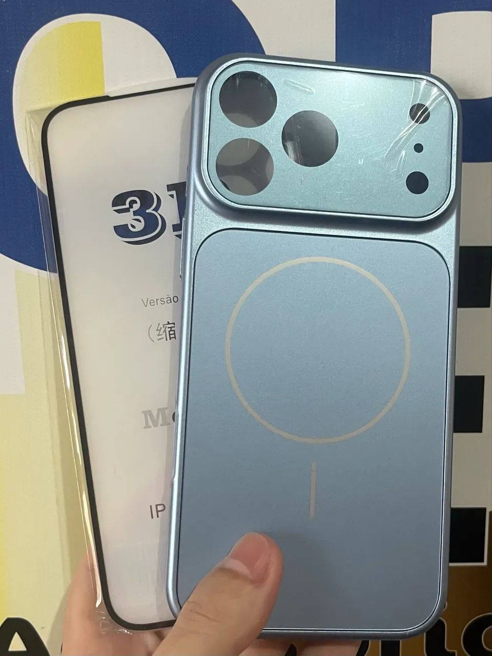 KIT CASES AG GLASS + PELÍCULA 3D COR AZUL GLACIAL IPHONE 17 PRO MAX / IPHONE 18 PRO MAX - Foto 4