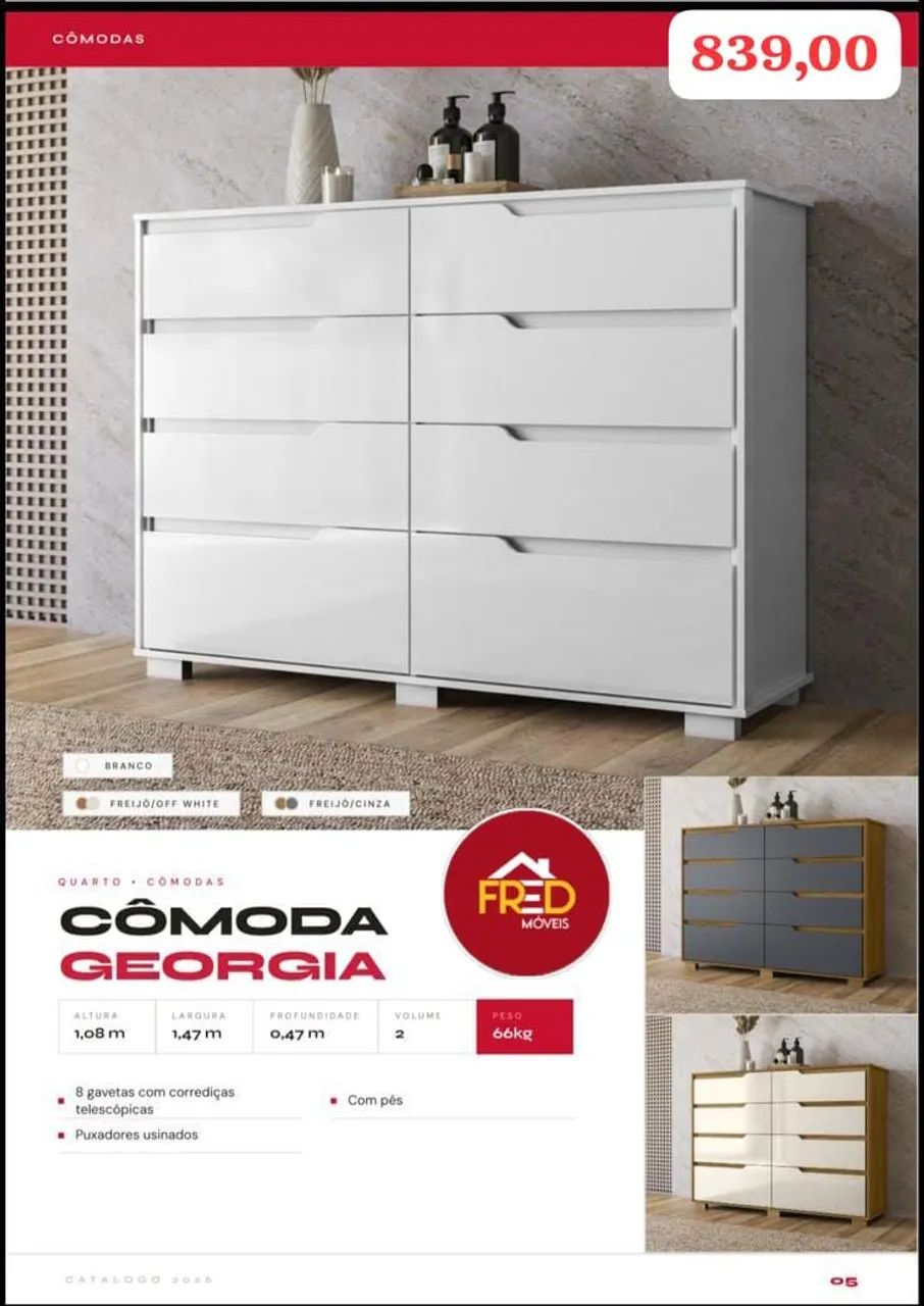 Cômoda Geórgia 8 gavetas , entrega e monta  - Foto 4