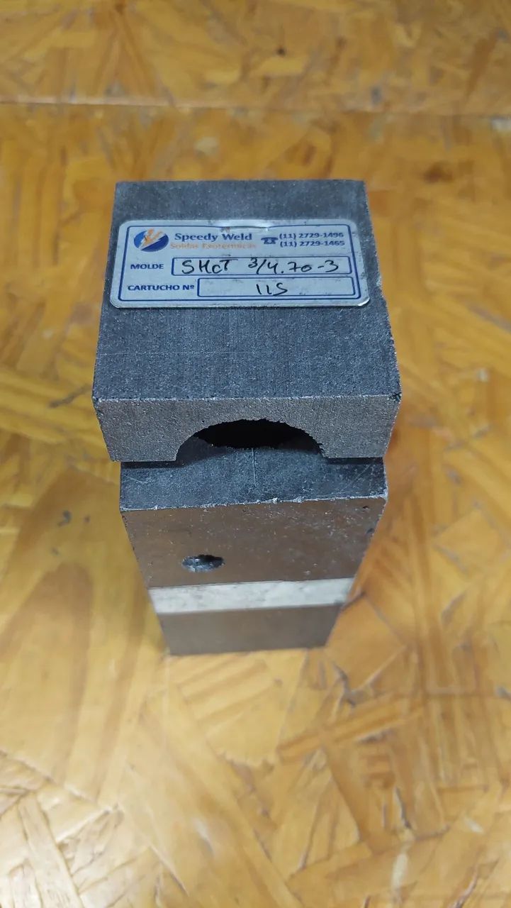 Molde cadinho solda exotermica speedy weld 