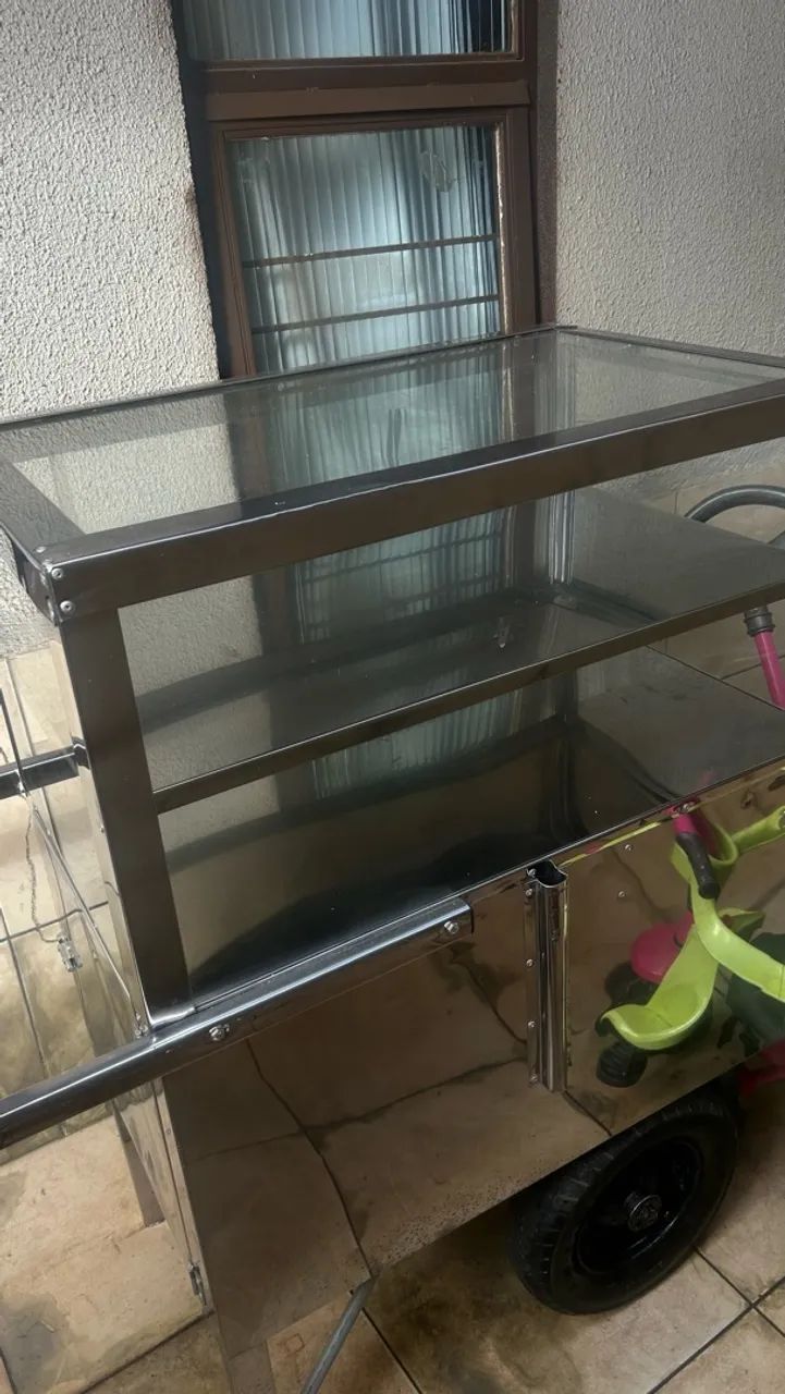 Carrinho de inox expositor