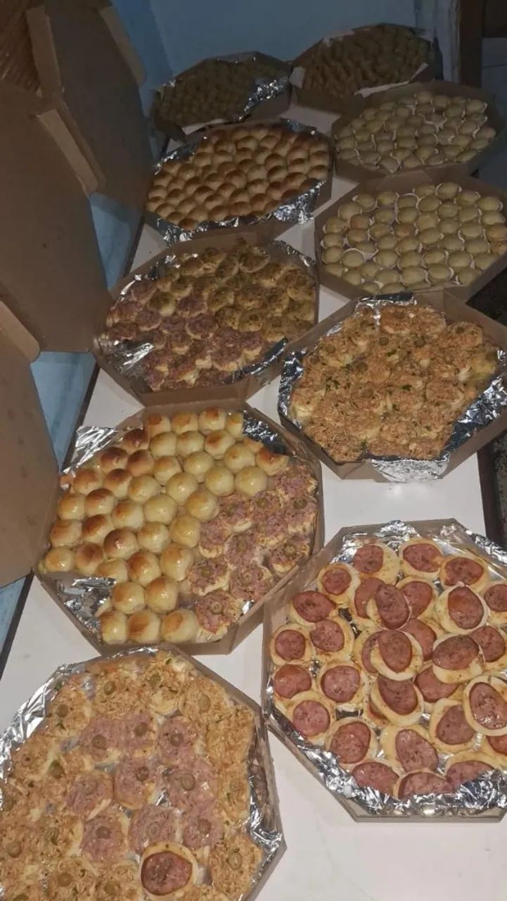 Mini salgados diversos para festa 