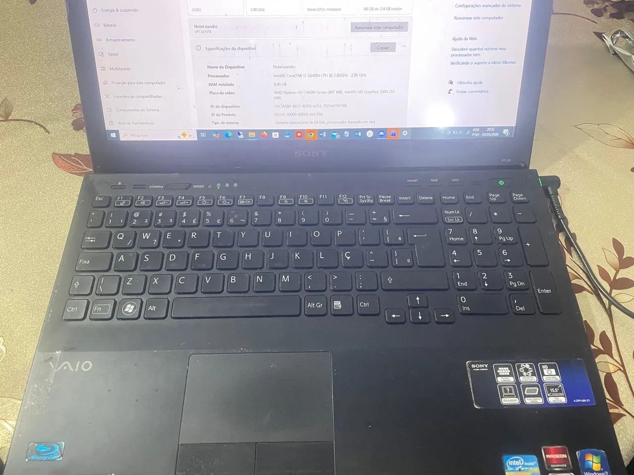 Notebook Sony Vaio