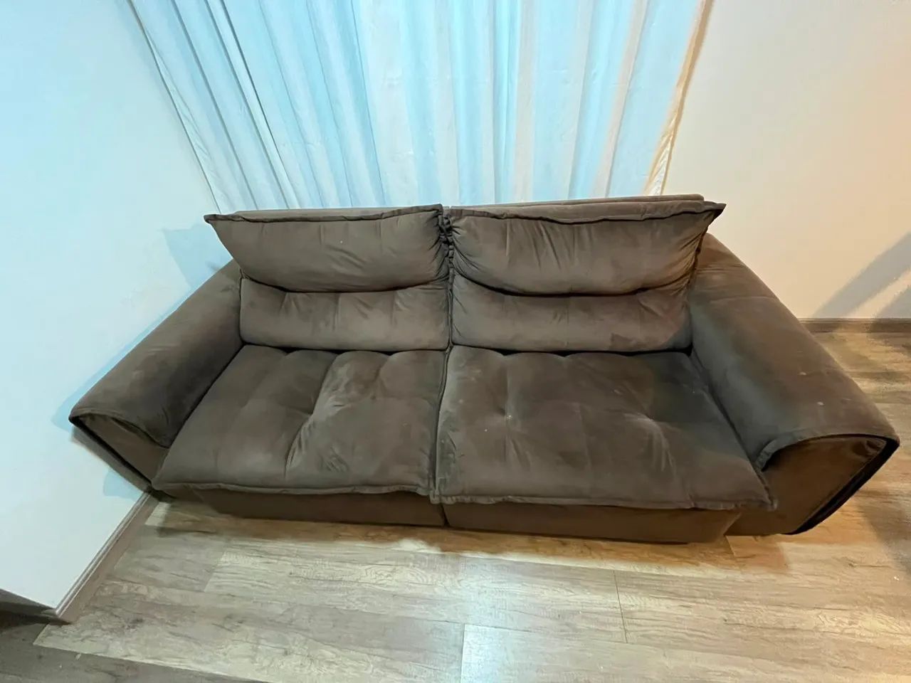 Sofá marrom reclinável 4 lugares  - Foto 2