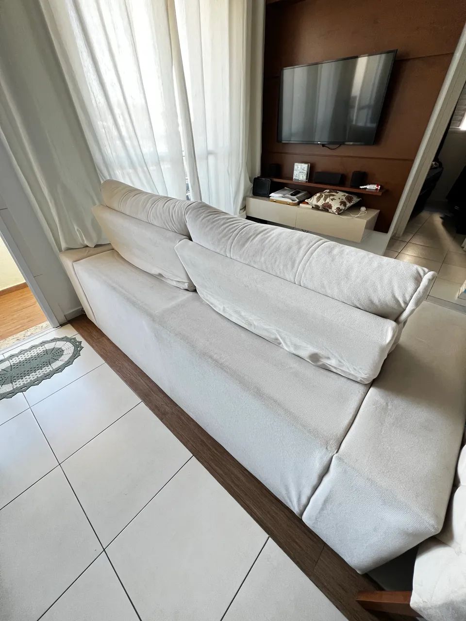 Sofá Lugares Retrátil e Reclinável França Suede  - Foto 3