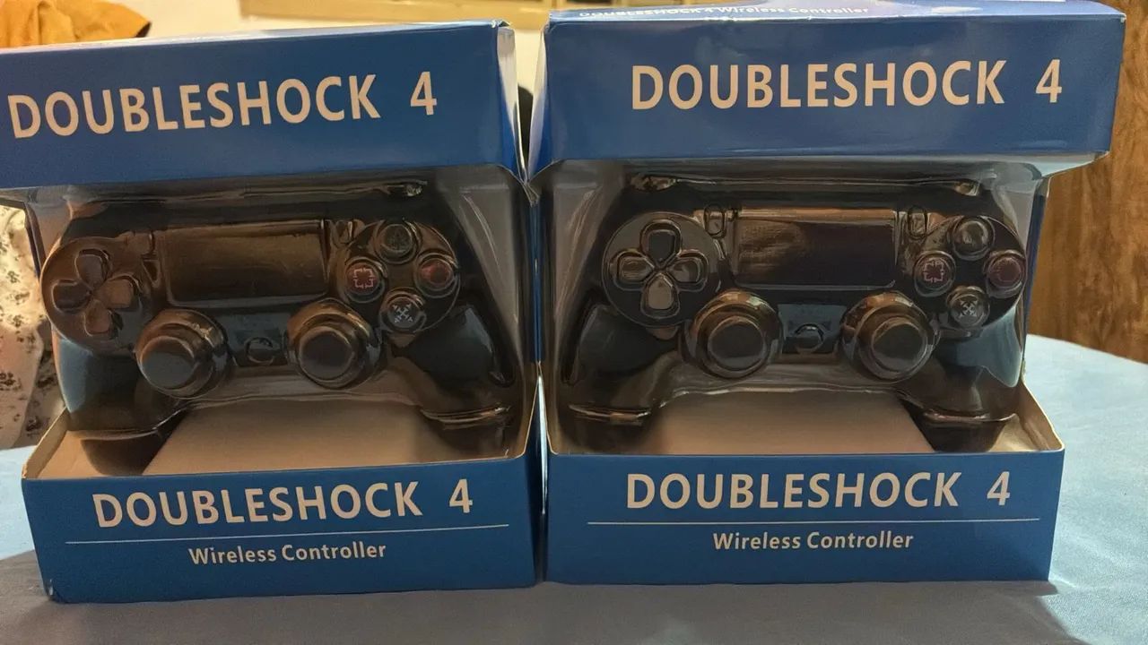 Kit 2 controles PS4 Sem Fio Bluetooth Joystick PC Android Smart TV P2 - Foto 2