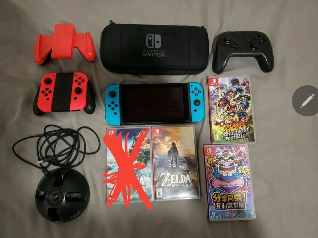 Nintendo Switch com jogos e acessórios 