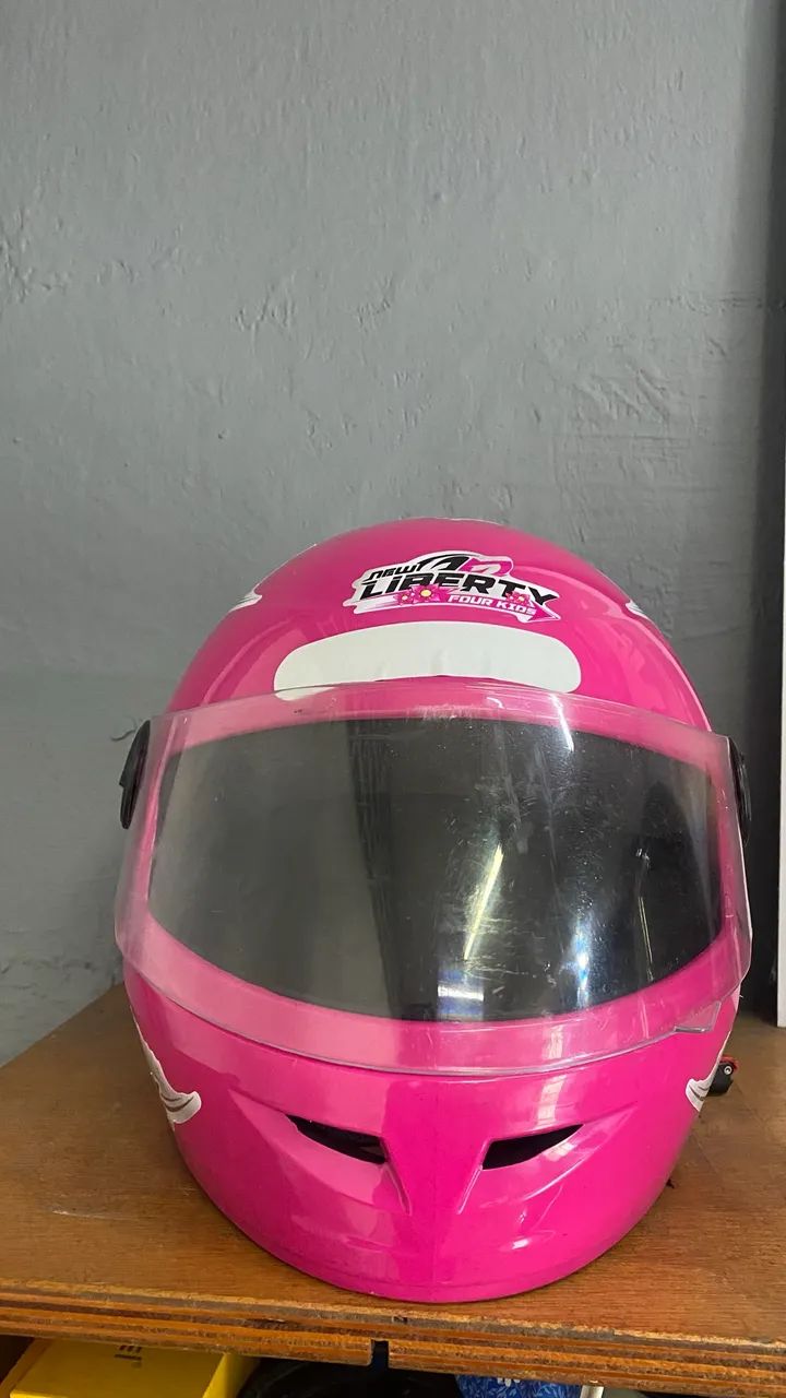 Capacete de moto infantil rosa  - Foto 4