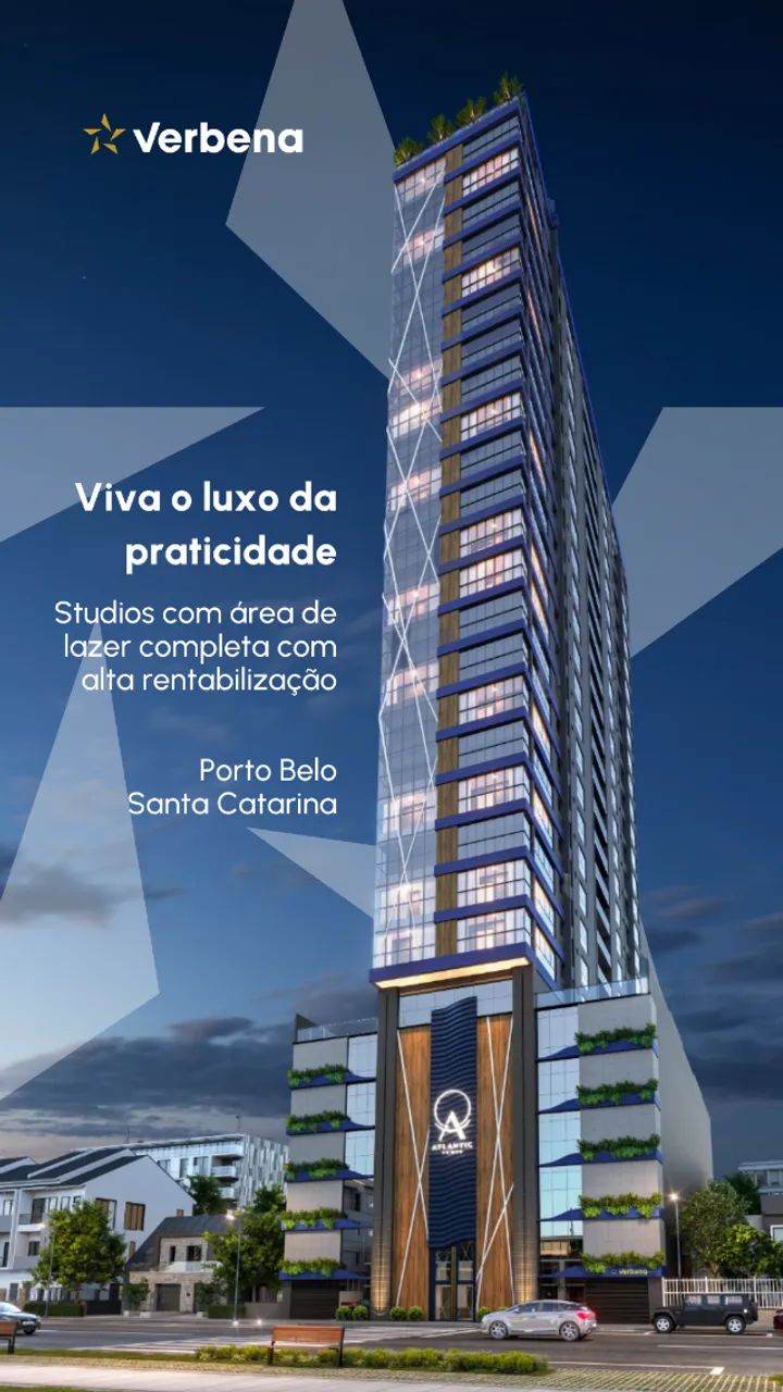 Studio com área de lazer completa com alta rentabilidade