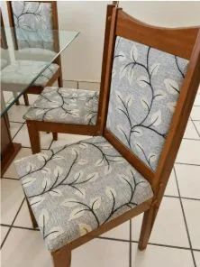 Conjunto Mesa de Jantar MDF + Vidro e 8 Cadeiras - Foto 4