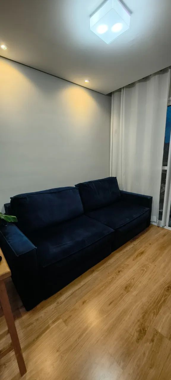 Sofá Retrátil azul 210cm