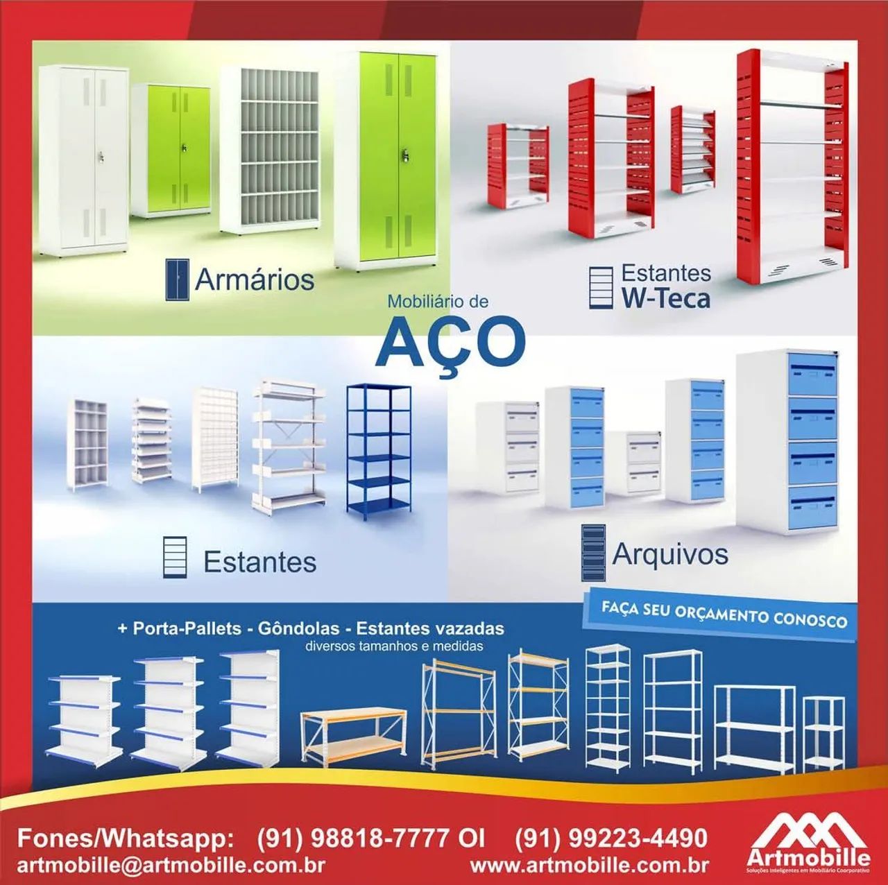 Mobiliário corporativo em aço 