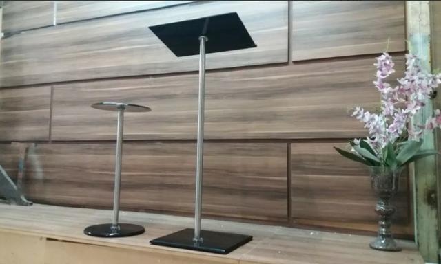 Púlpito E Mesa Acrílico Inox Hillsong Tubo Reto - Foto 2
