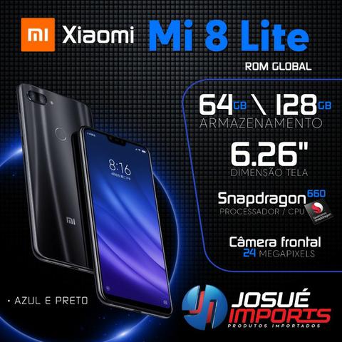 Mi 8 Lite // 64Gb // Preto // Josue Imports - Lacrado