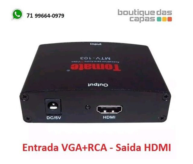 Conversor VGA para HDMI - Converta a saída HDMI x entrada VGA + RCA mtv-103 - Foto 2