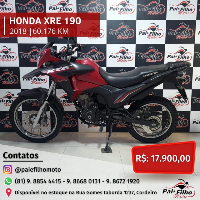 HONDA XRE 190 ANO 2020 FINANCIAMOS EM ATE 48X