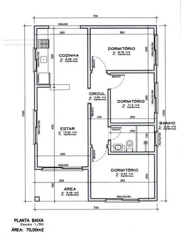 Projeto Terreno e Construção 70m2
