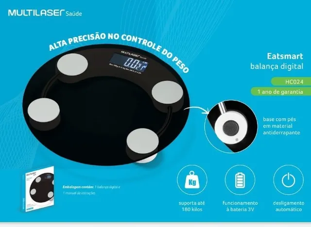 Balança Digital Eastmart HC024 Preta - Multilaser
