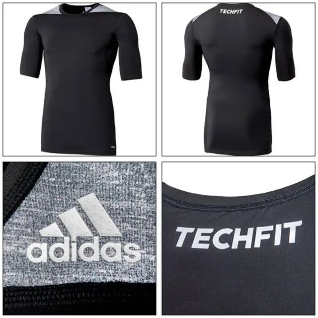 Camisas ADIDAS de Compressão Corrida Running Techfit PRETA (NOVA ainda com etiqueta) - Foto 3