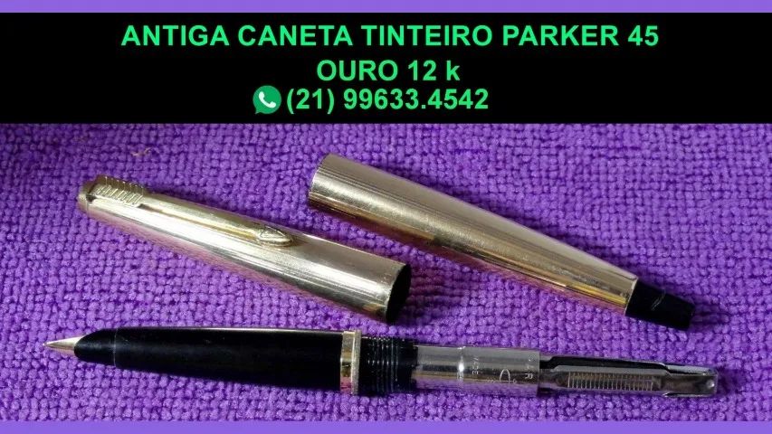   Antiga caneta tinteiro Parker 45 em ouro 12 k.Made in USA - Foto 2