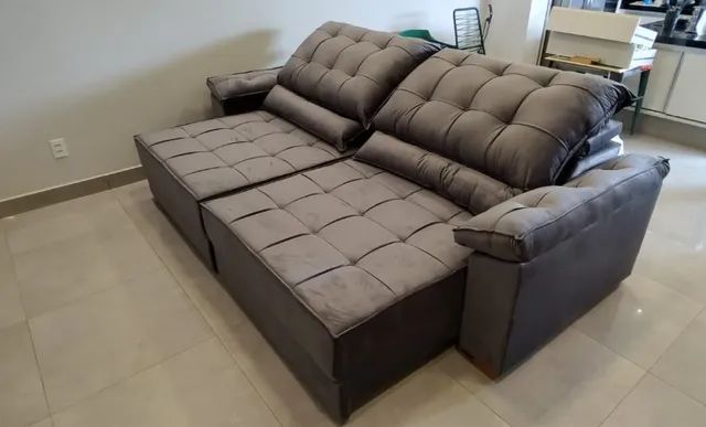 Sofa retratil e reclinavel pillow top e molas ensacadas 2,10 (novo) - Foto 2