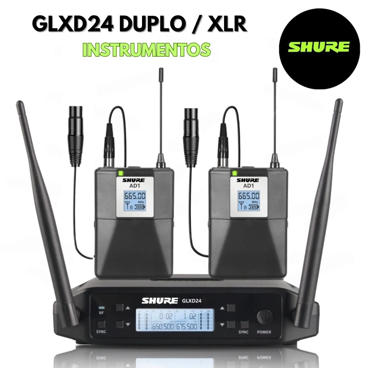SHURE GLXD24 DUPLO XLR INSTRUMENTOS