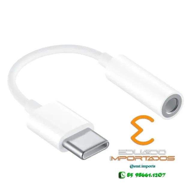 Cabo Adaptador P2 P3 3.5mm para Tipo C