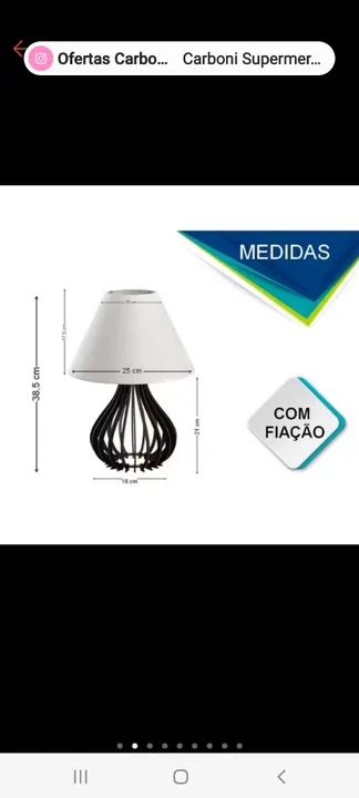 Abajur em madeira - Foto 2