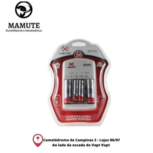Carregador De Pilhas Mox Mo-cp53 C/4 Pilhas (2 Aa + 2 Aaa)
