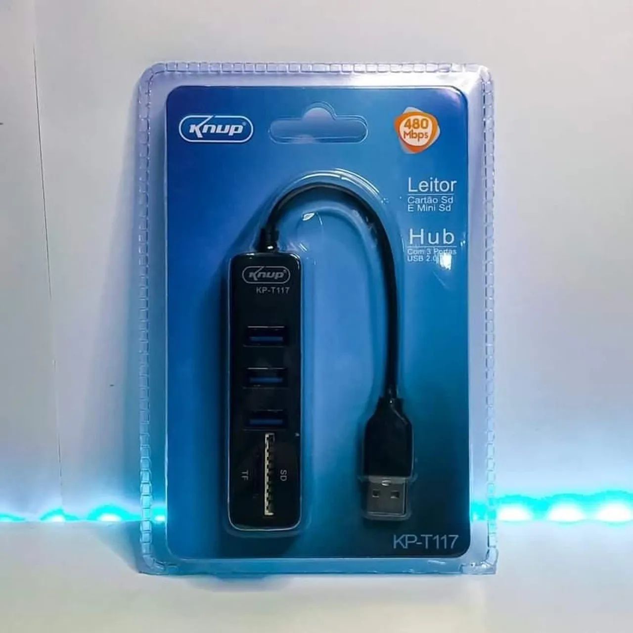Hub USB 4 Portas com Leitor de Cartão SD e TF - Knup KP-T117 - Foto 2