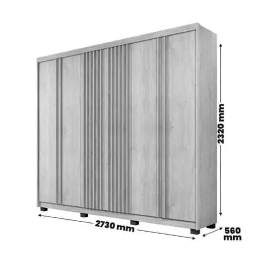 Guarda roupa 6 portas Montreal 2,73m tt Z15 - Foto 3