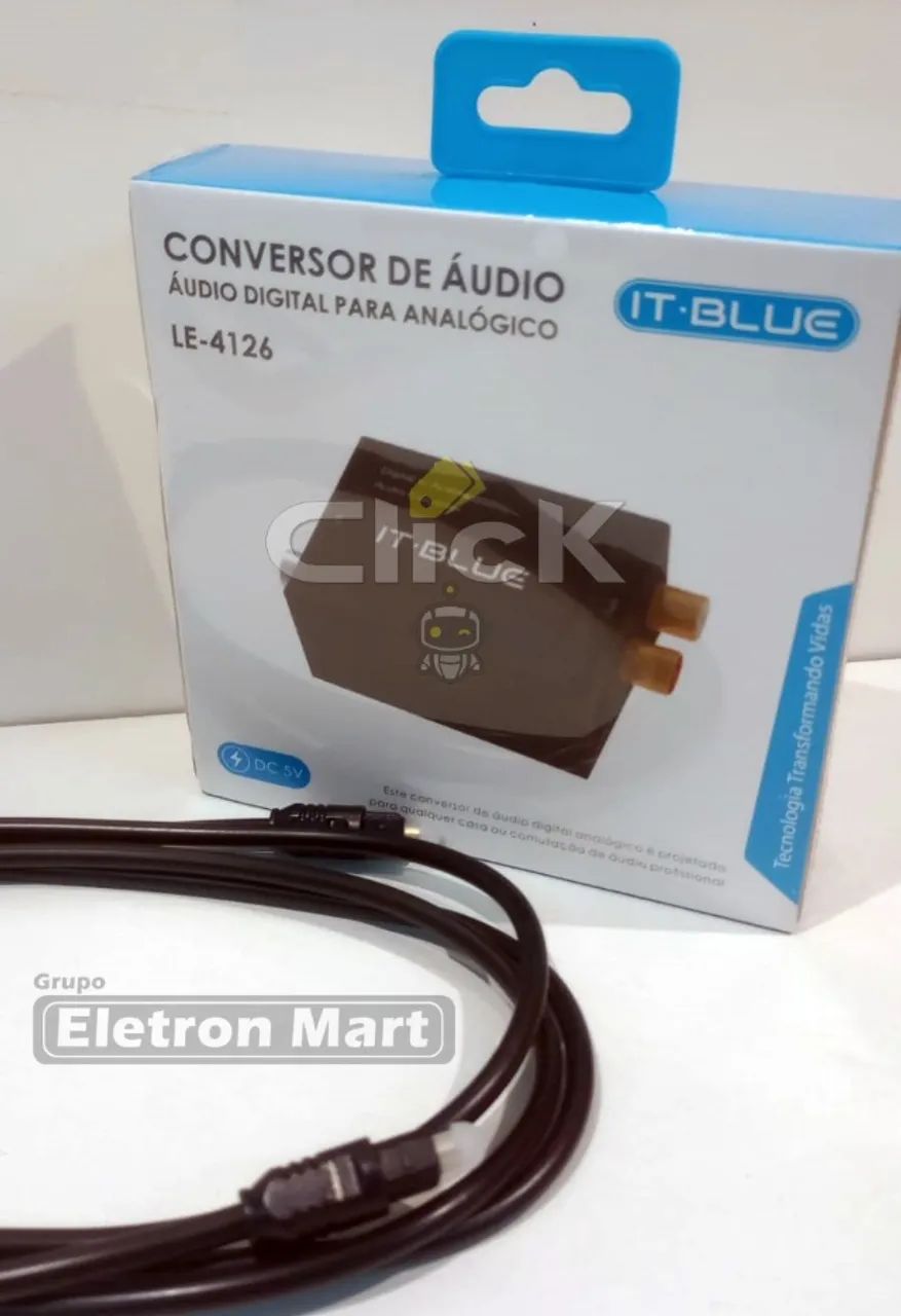 Conversor de Audio Digital Optico para Analogico Rca + Cabo 1.8