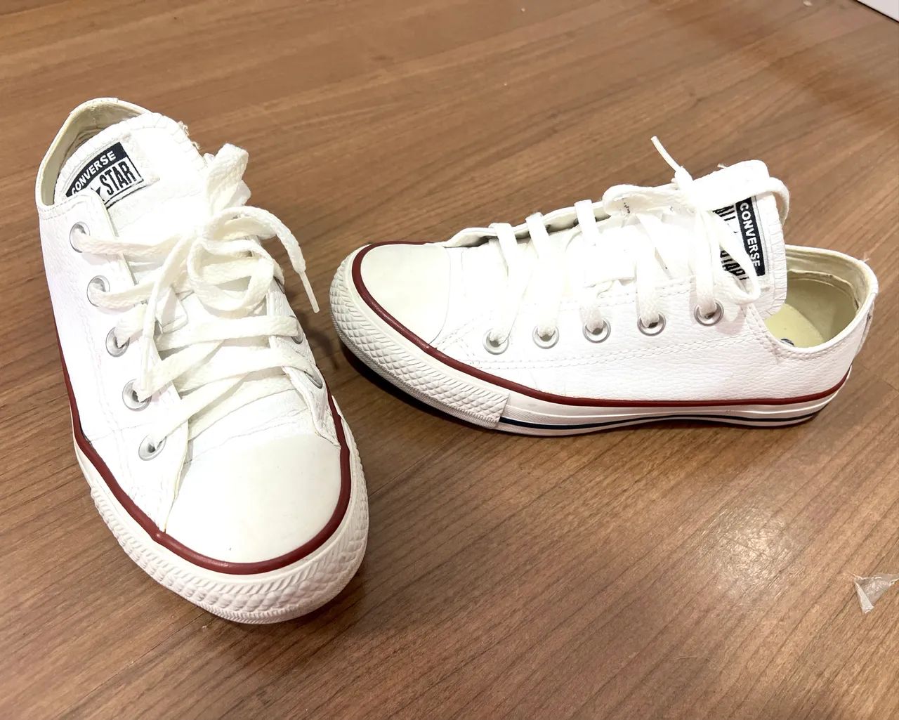 All Star Couro Branco Original 34