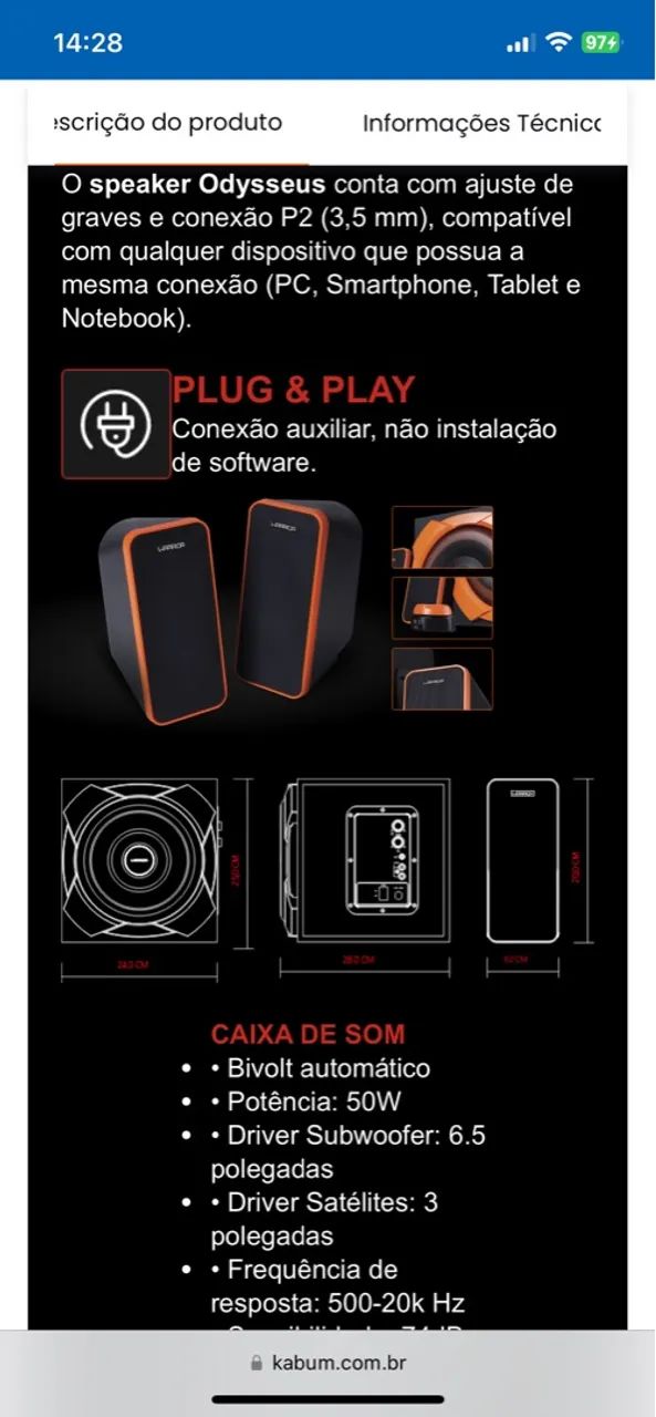 Caixa de Som Gamer Warrior - Foto 3