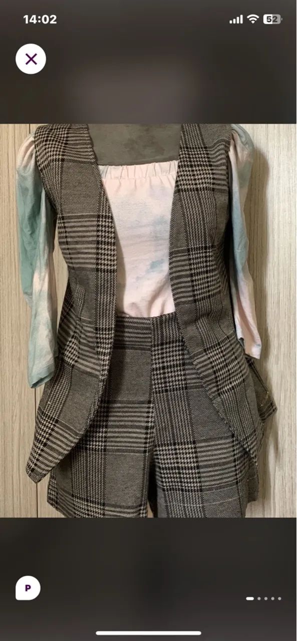 Conjunto de colete e Shorts em xadrez - Estiloso e moderno