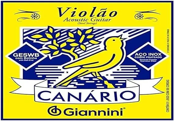 Encordoamento Para Violão em Aço .011 Série Canário Giannini