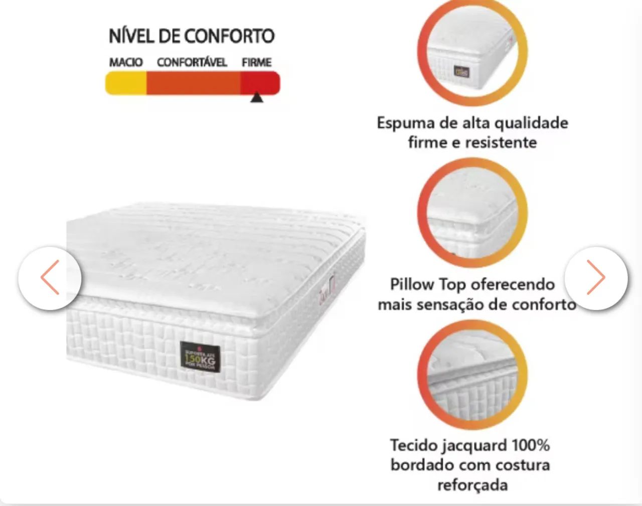 Colchão Box Pillow Top 150kg - Conforto e Qualidade