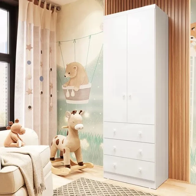 Guarda Roupa Junior 2 Portas e 3 Gavetas em MDF(Novo)